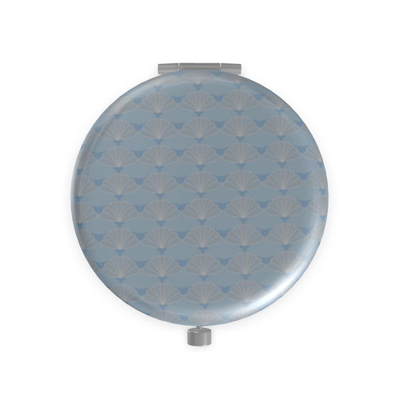 Compact Mirror Blue Shell Print