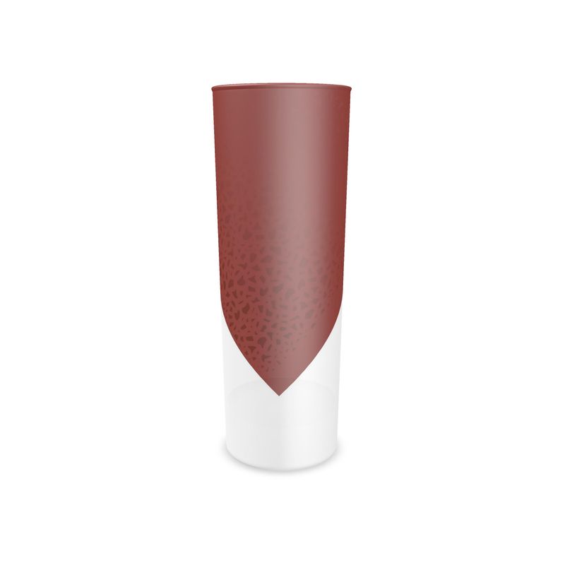 Tall Water Glass Cocoa Coral & White