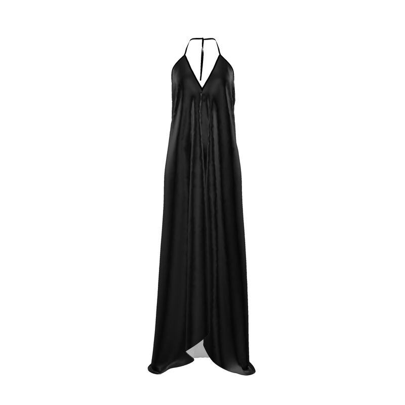 Silk Backless Halterneck Dress