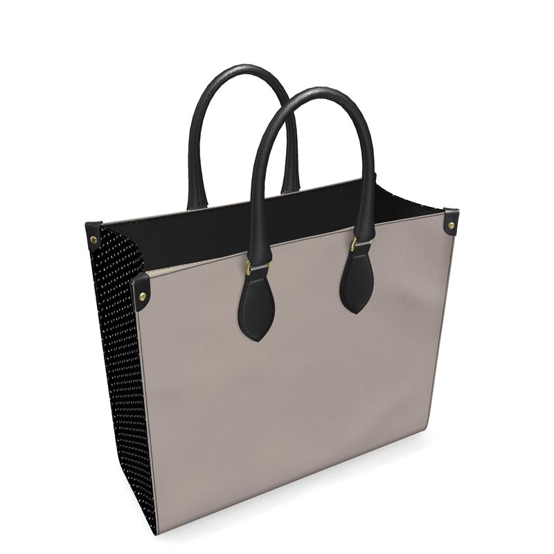 Leather Shopper Bag Neutral Contrast