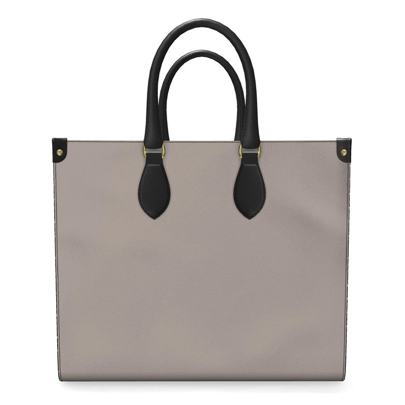 Leather Shopper Bag Neutral Contrast