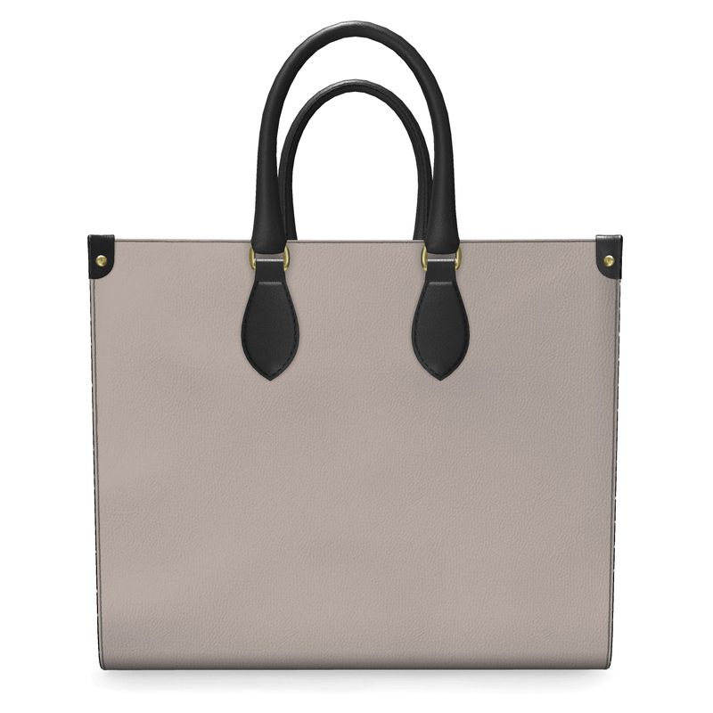 Leather Shopper Bag Neutral Contrast