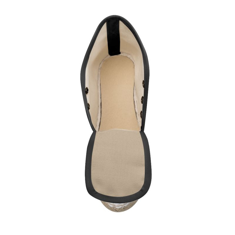 Ladies Wedge Espadrilles Beige & B