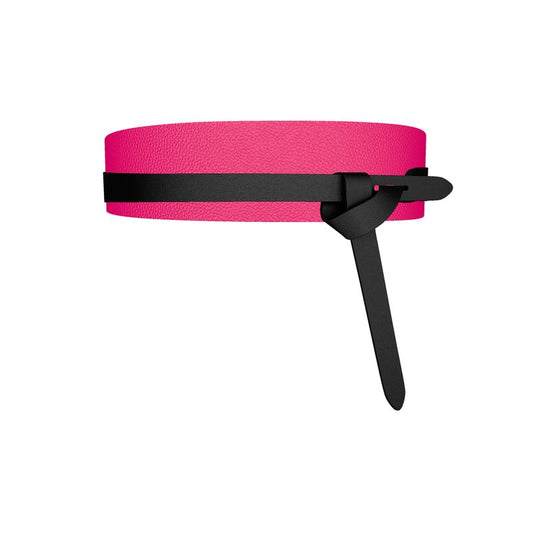 Womens Leather Wrap Belt Magenta Bright