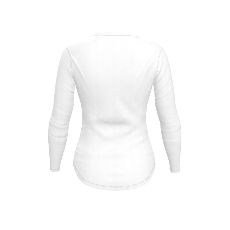 Womens Long Sleeve V-Neck White