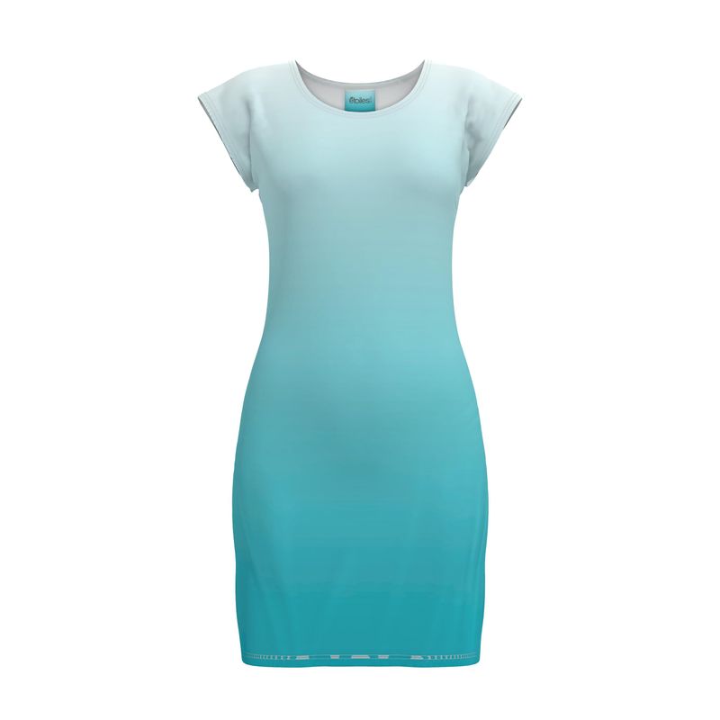 Ladies Tunic T Dress Turquoise Gradient