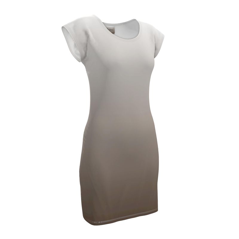 Ladies Tunic T Dress Taupe Gradient