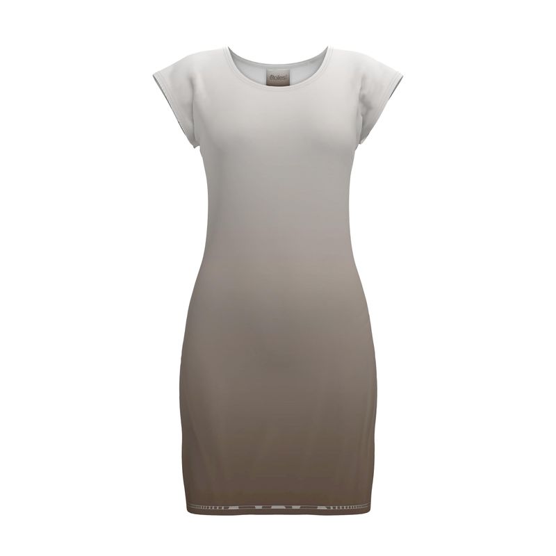 Ladies Tunic T Dress Taupe Gradient