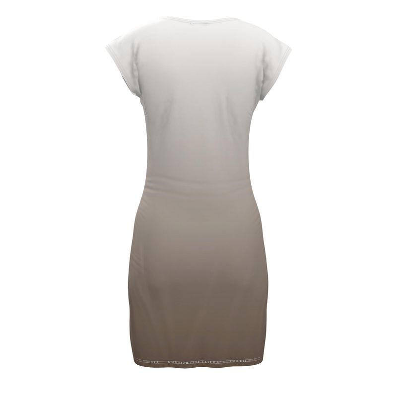 Ladies Tunic T Dress Taupe Gradient