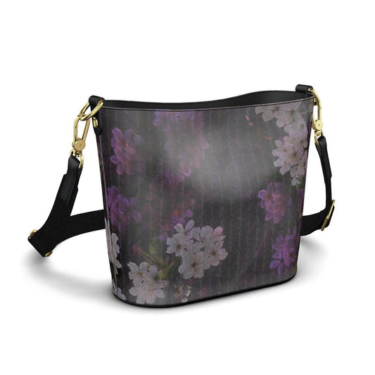 Unlimited Cherry Blossoms Plum & Black Leather Penzance Tote