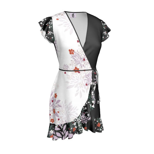 Tea Dress Silk Cherry Blossom Print on Black