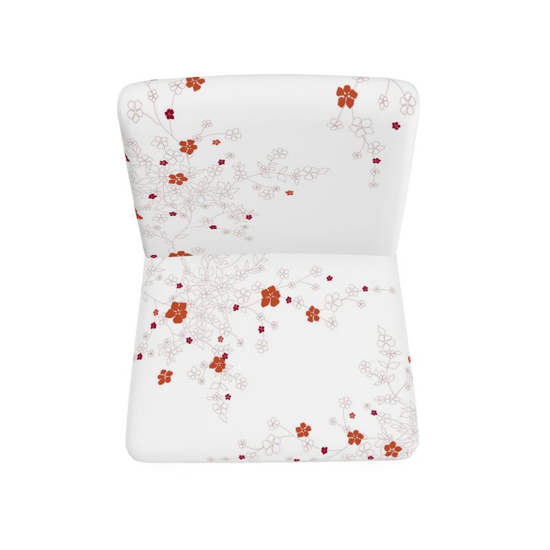 Occasional Accent Chair White & Cherry Blossom Print