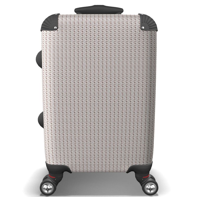 Neutral Diamond Print Suitcase