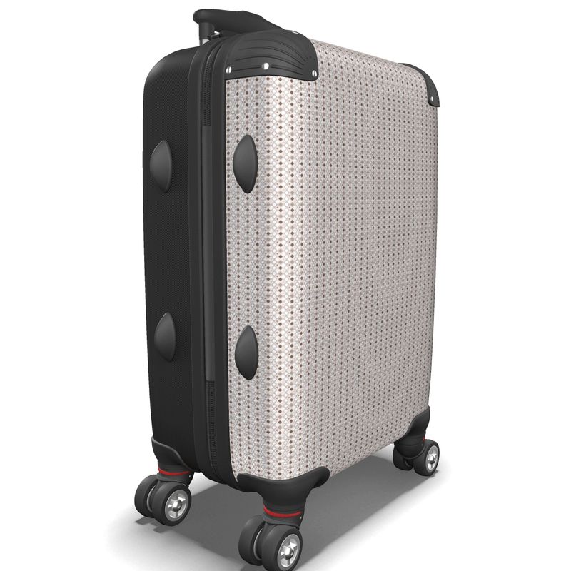 Neutral Diamond Print Suitcase