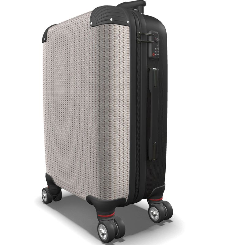 Neutral Diamond Print Suitcase