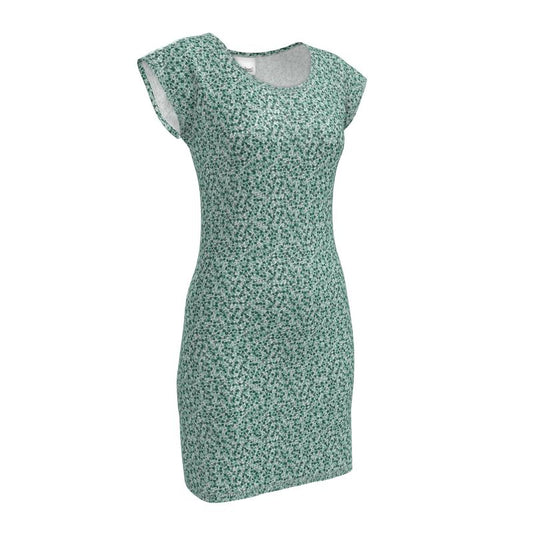 Ladies Green Floral Print Tunic T-shirt Dress