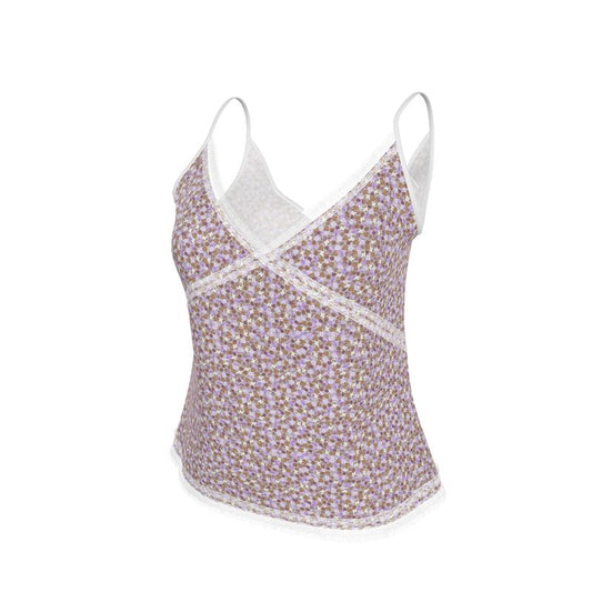 Cami Neutral Lavender Floral with Lace Trim