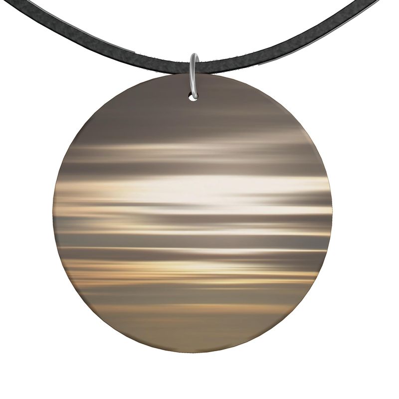 Wooden Round Pendant Necklace SunGlow I