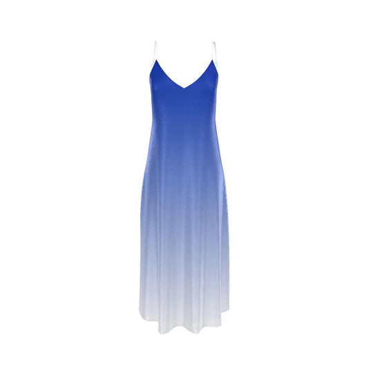 Silk Slip Dress Gradient Blue